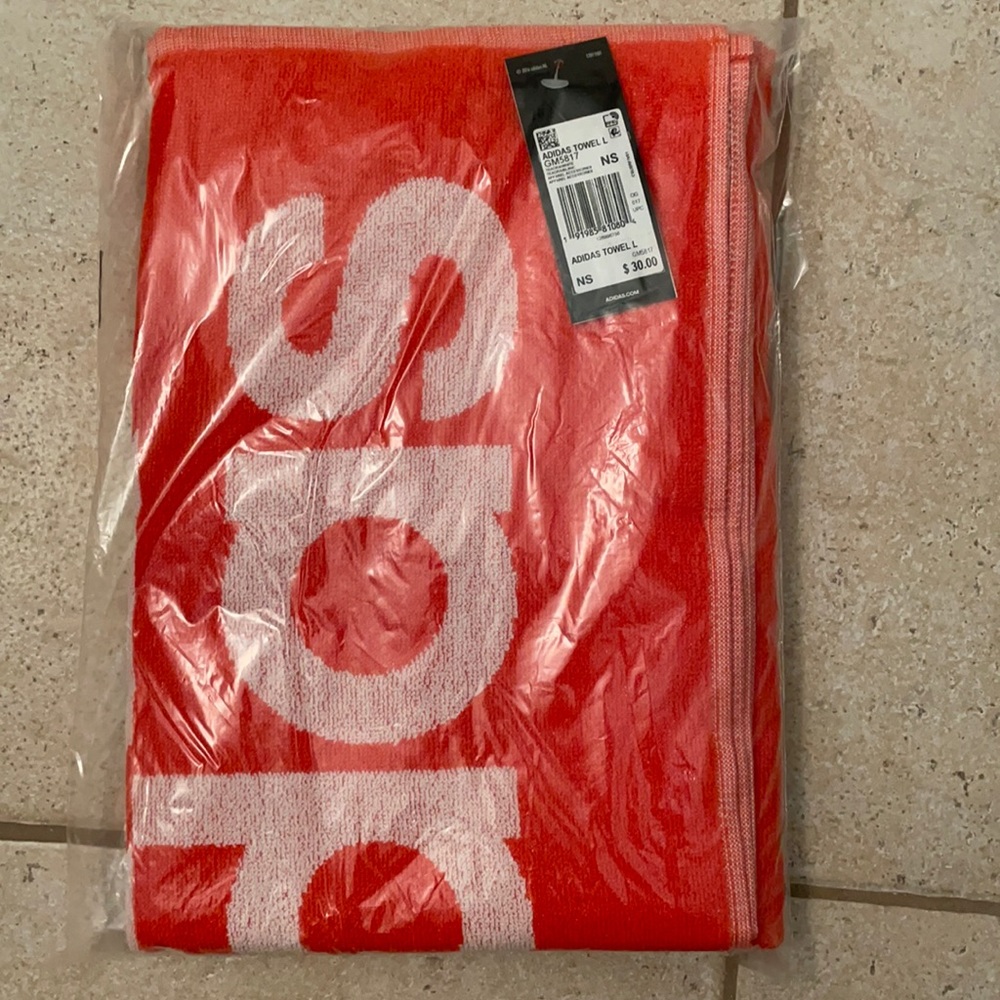 Orange adidas large towel